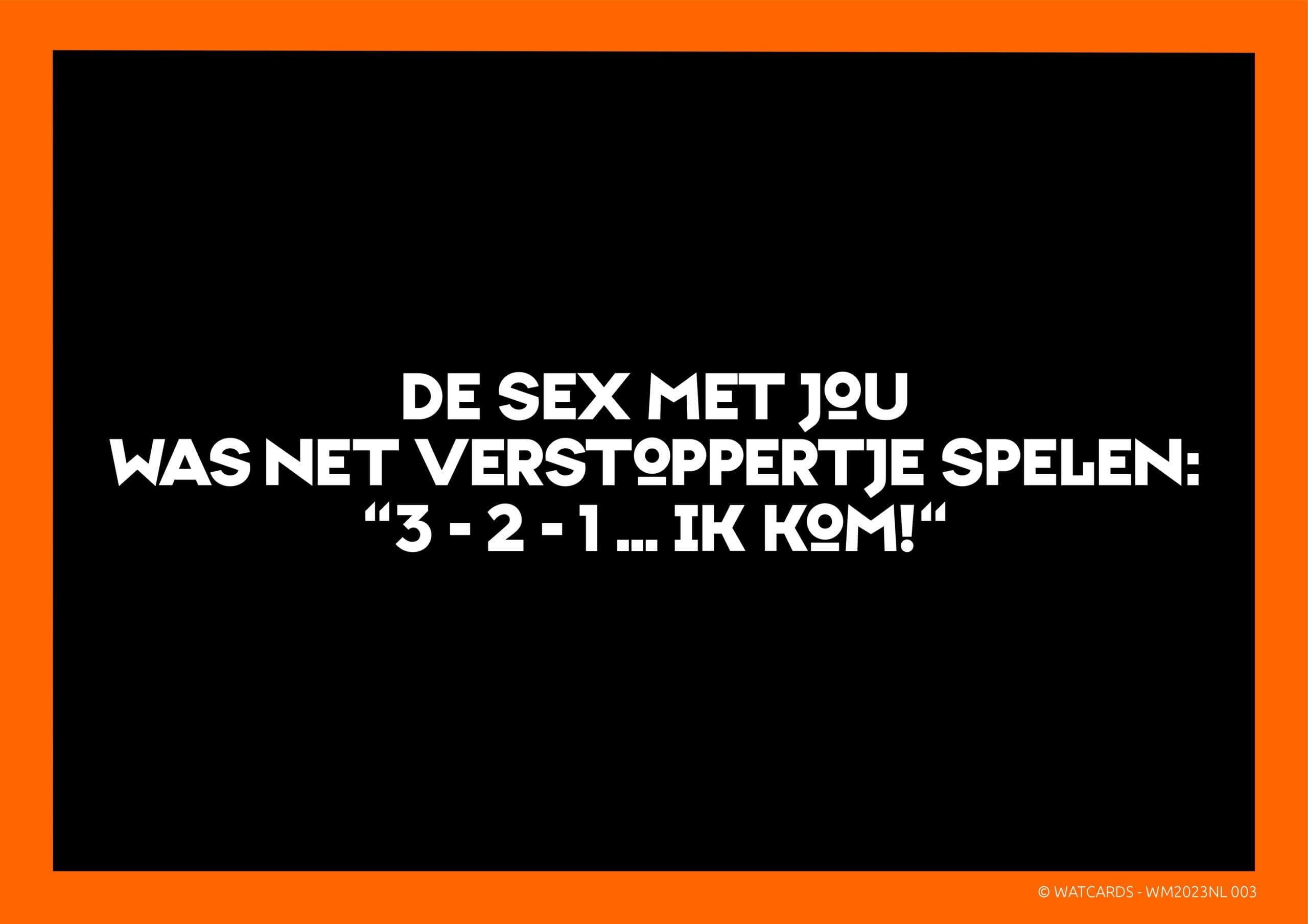 Kaart: De sex met jou was