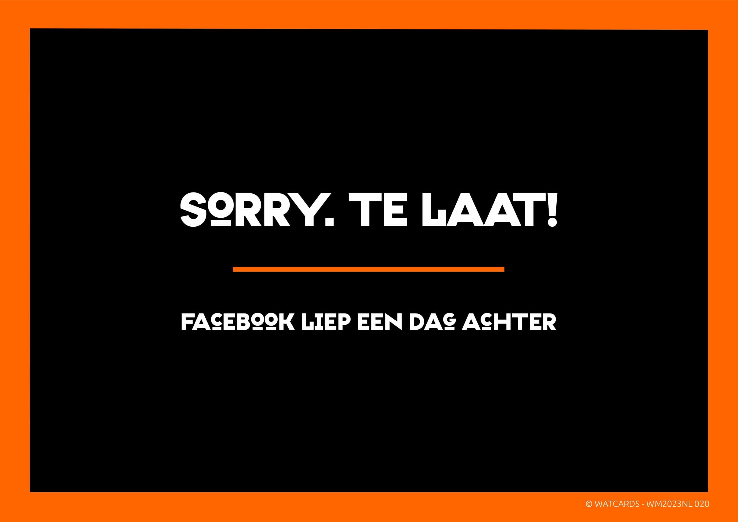 Kaart: Sorry, te laat!