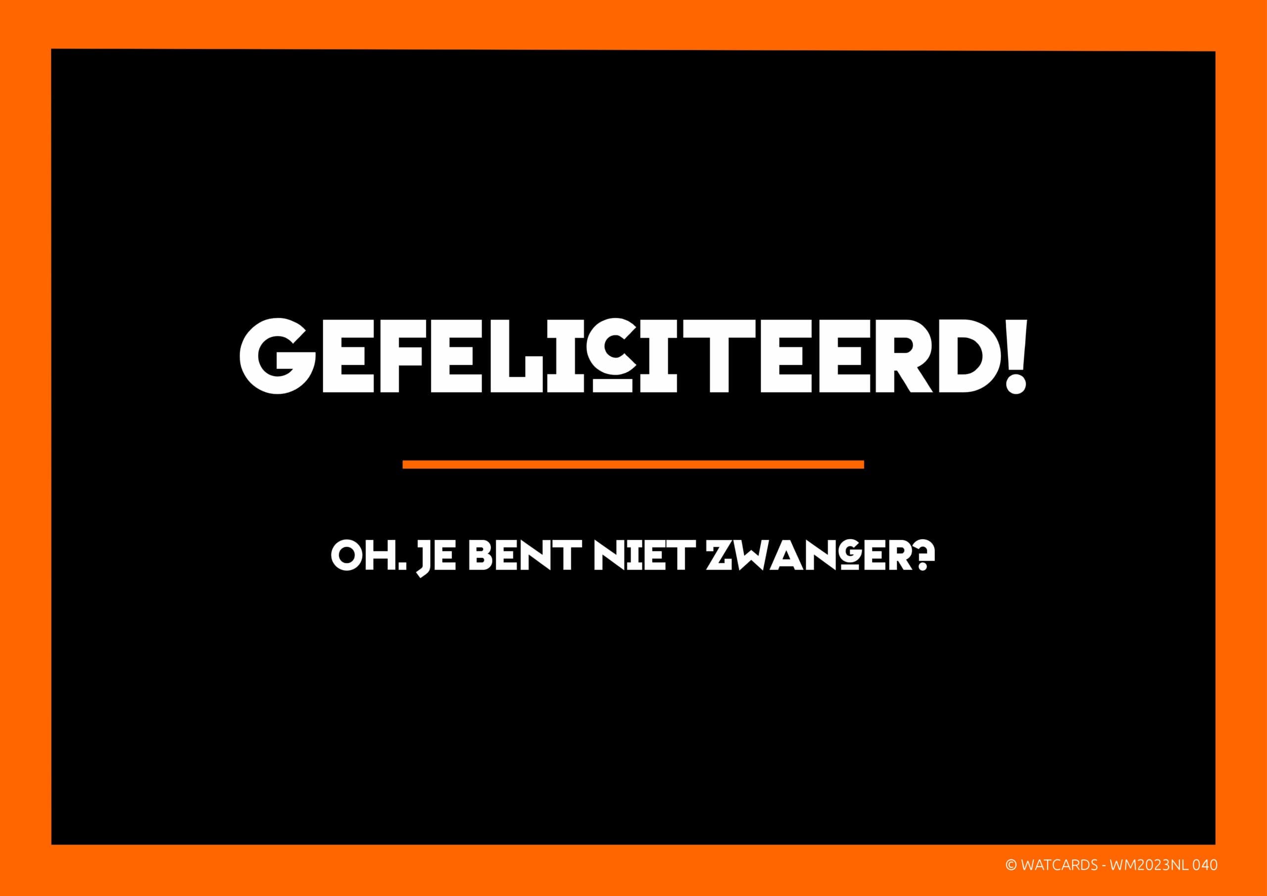 Kaart: Je bent niet zwanger?